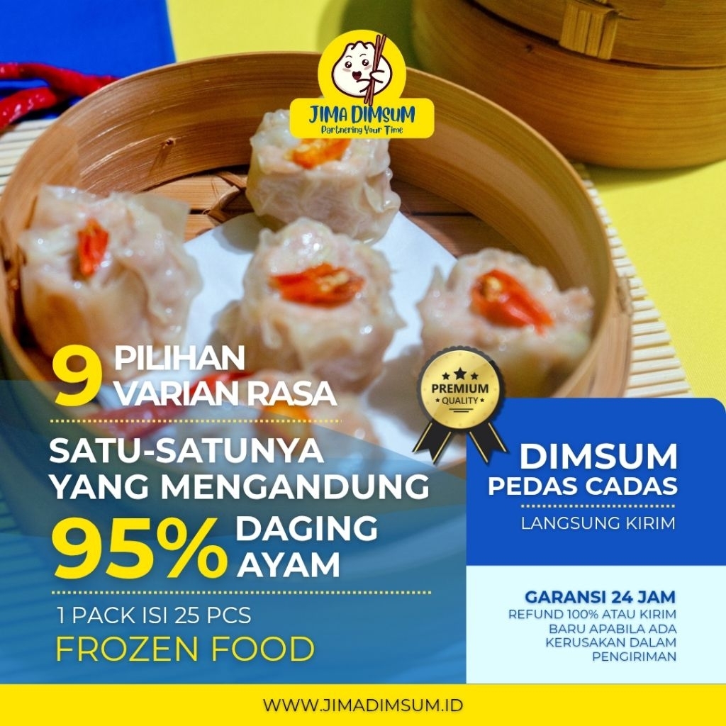 

Jima Dimsum Pedas Cadas Frozen Food 1 pack isi 25 pcs & 15 pcs Halal Premium
