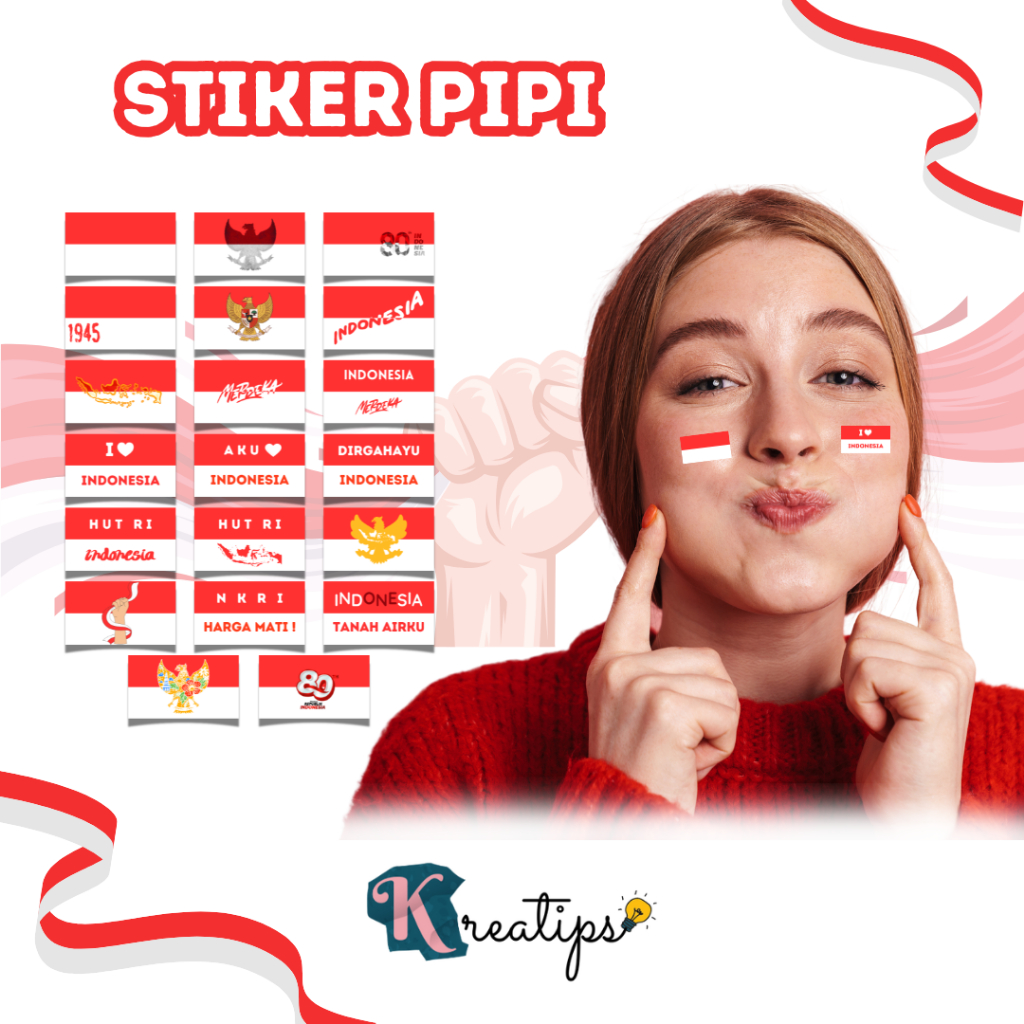 

Stiker Pipi HUT RI Stiker Bendera Merah Putih Tempelan Pipi Bendera Kemerdekaan Indonesia