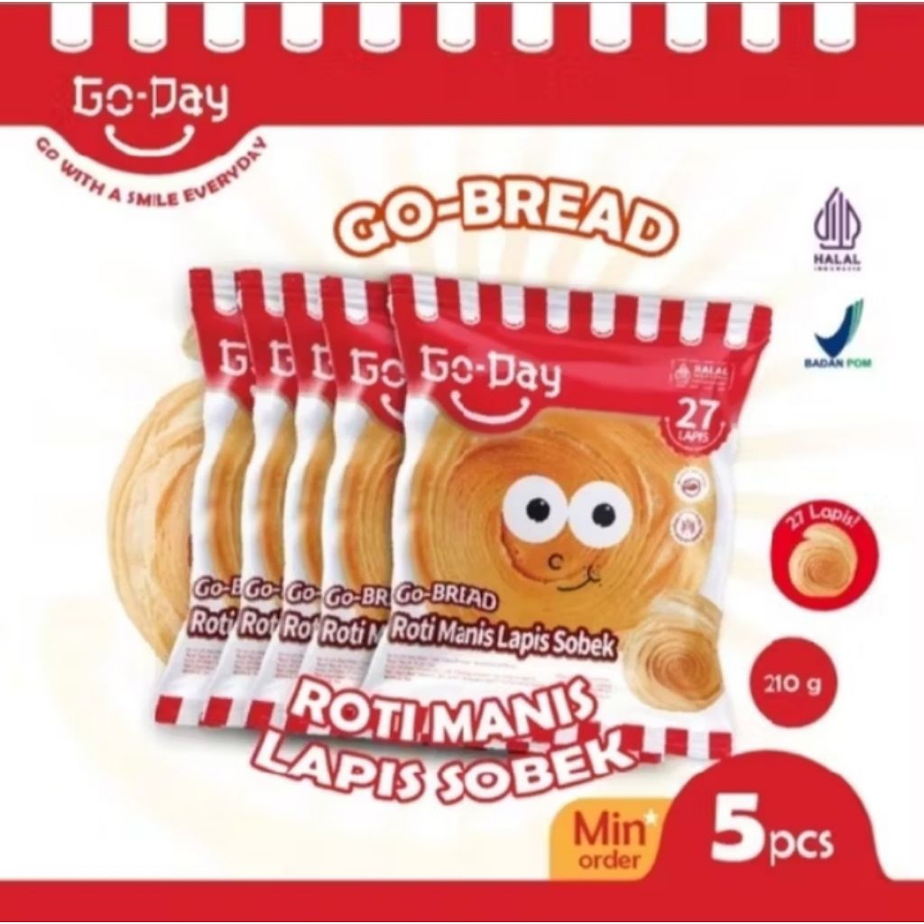 

Promo Terbatas 5 Pcs Go - Day Roti Manis Lapis Sobek 42gr/Pcs
