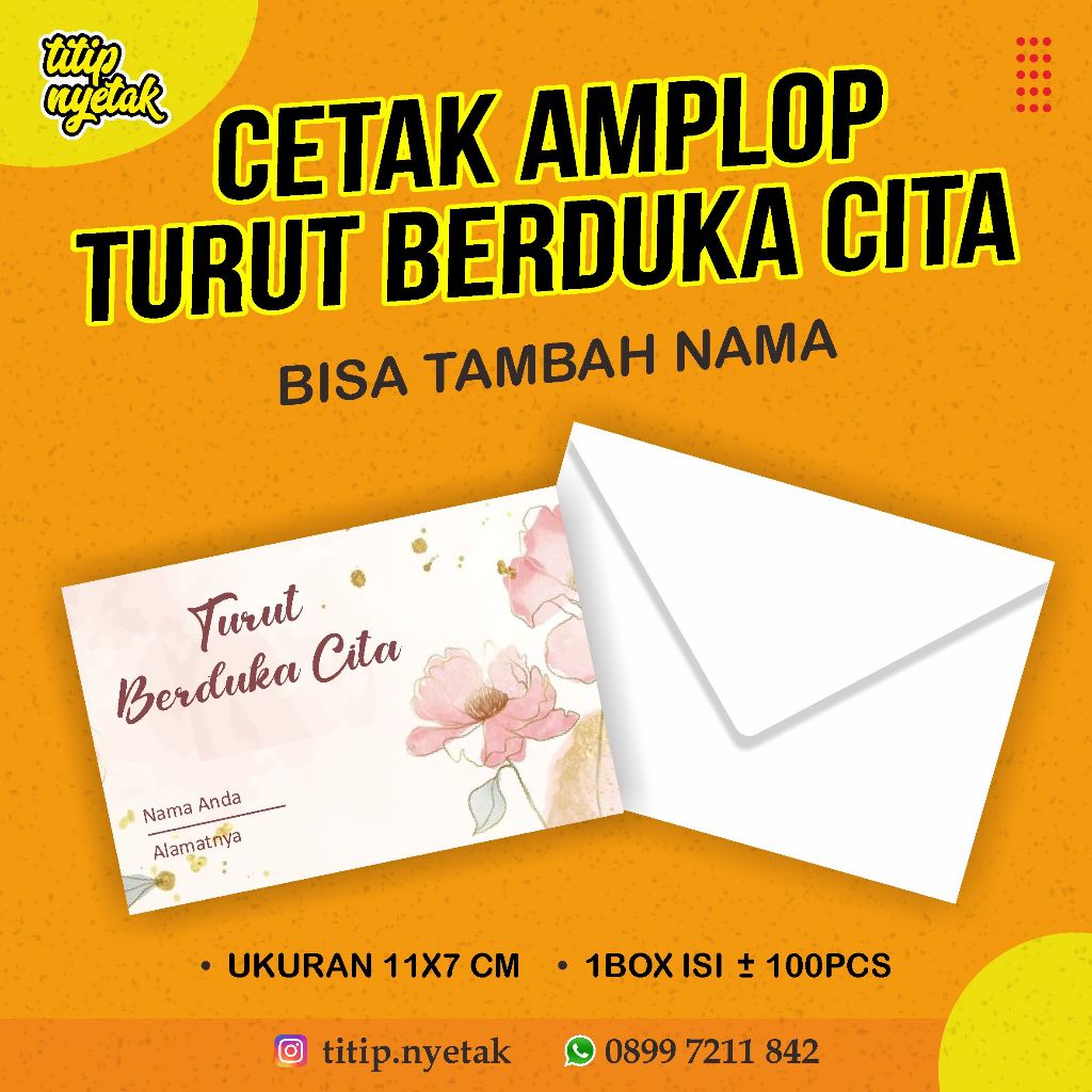

Amplop Turut Berduka Cita isi 100pcs