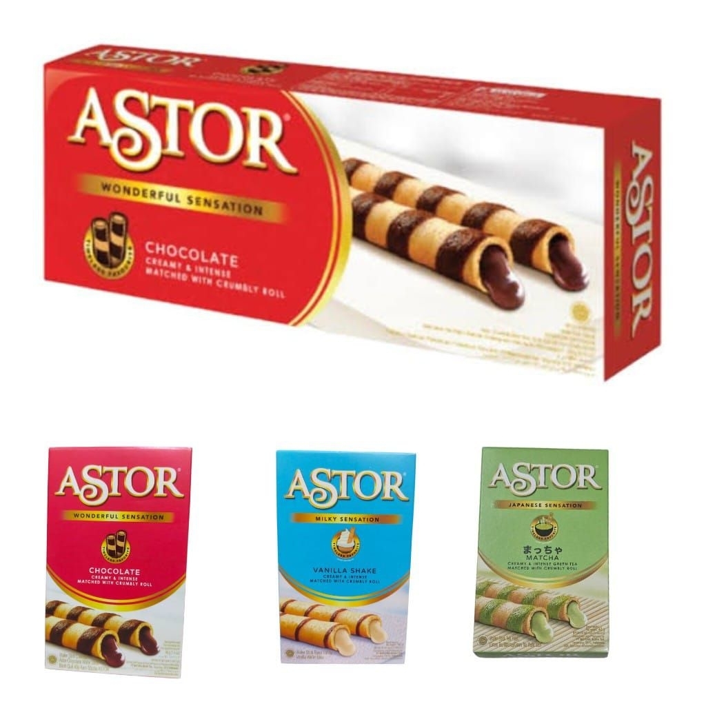 

Astor 40gram dan 150gram - Rasa Vanilla Shake / Chocolate / Matcha - Cemilan / Makanan Ringan / Snack
