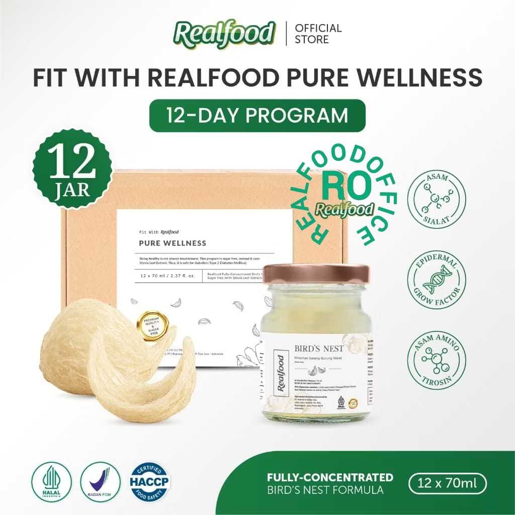 

Realfood Pure Wellness 6 Botol & 12 Botol Diskon Harga ( Minuman Sarang Burung Walet ) RO