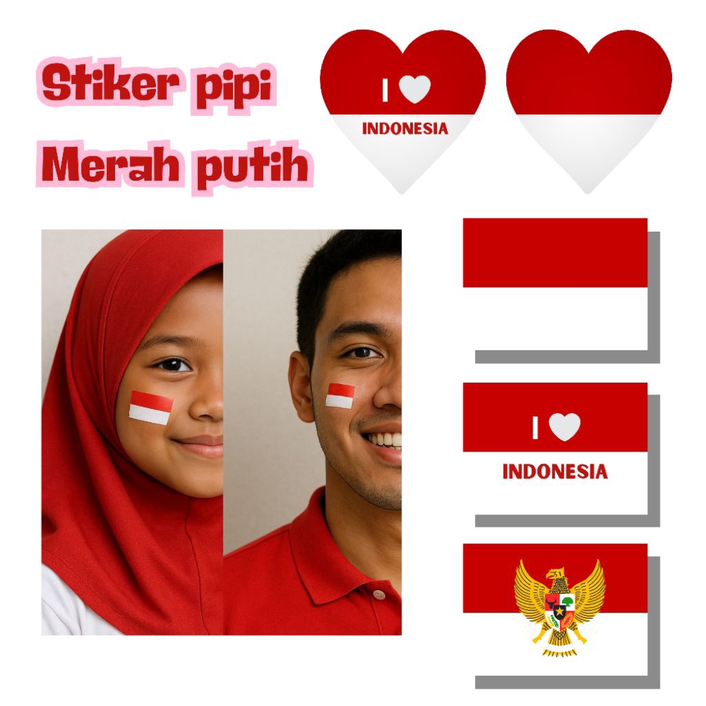 

(32pcs) STIKER PIPI bendera merah putih