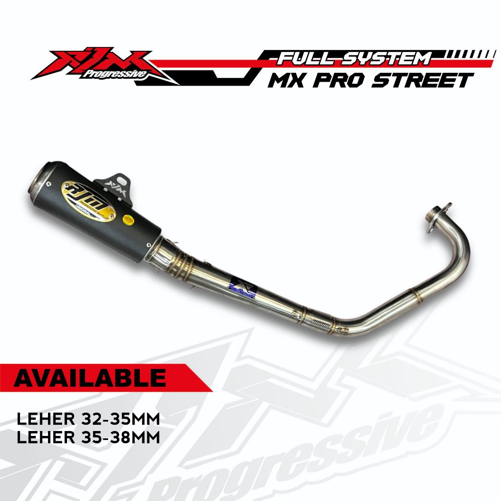 knalpot fullset mx prostreet inlet 50mm 51mm original rjm muffler