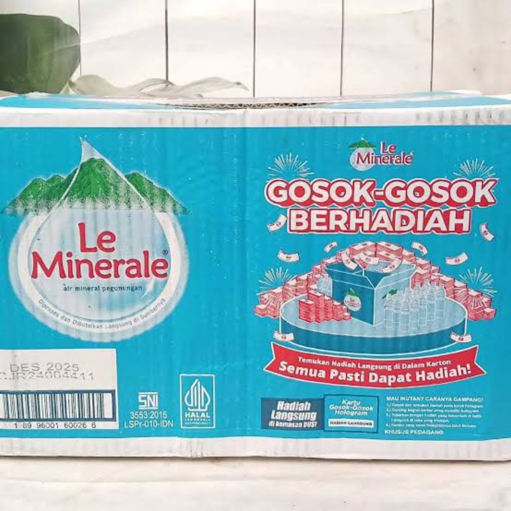 

karton Le mineral 600 ml dan 1,5 L