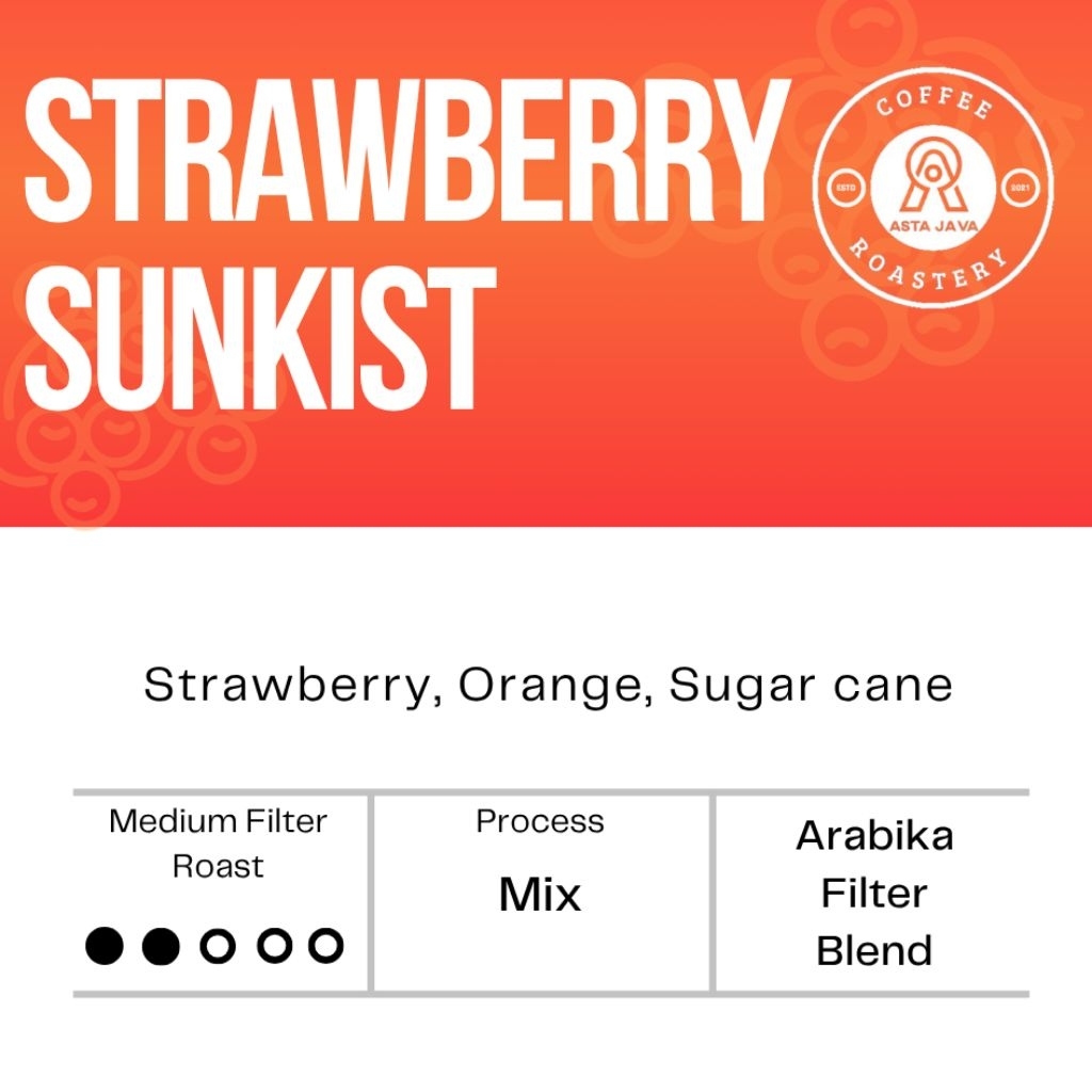 

Biji Kopi Filter Blend Arabika Strawberry Sunkist