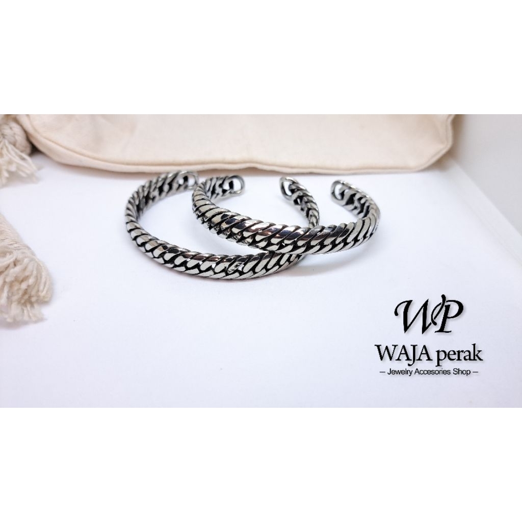 GELANG ANYAM PAPUA ASLI MONEL STAINLESS STEEL D5-12