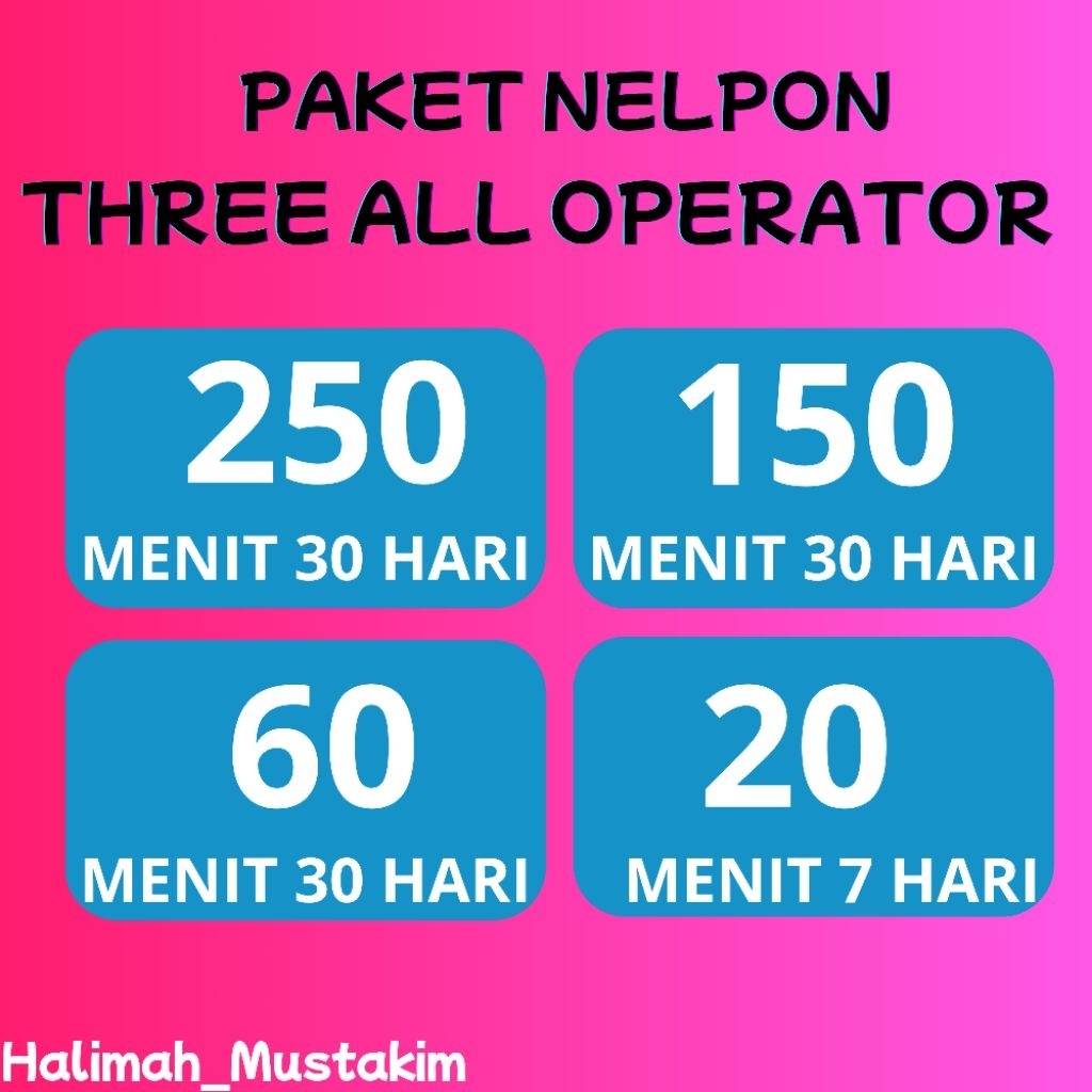 Paket Nelpon Three | Tri  3 All Operator dan sesama operator