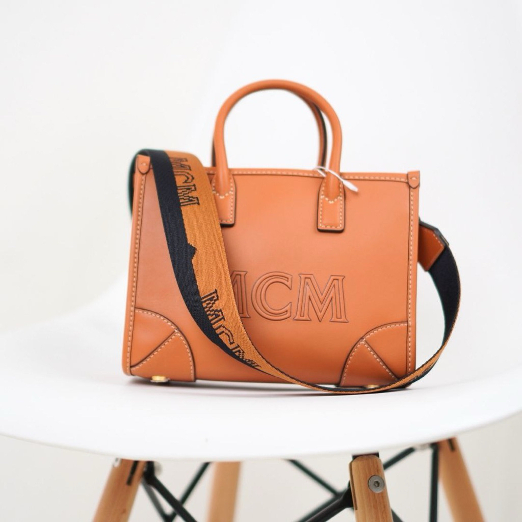 MCM Mini Munchen Munich Tote Bag in Spanish Calfskin Leather