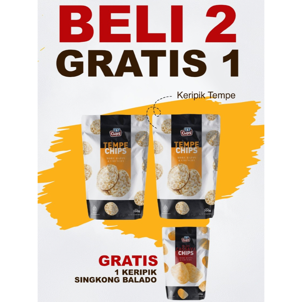 

Promo Keripik Tempe 200gr / Beli 2 Keripik Tempe Gratis 1 Keripik Singkong Balado