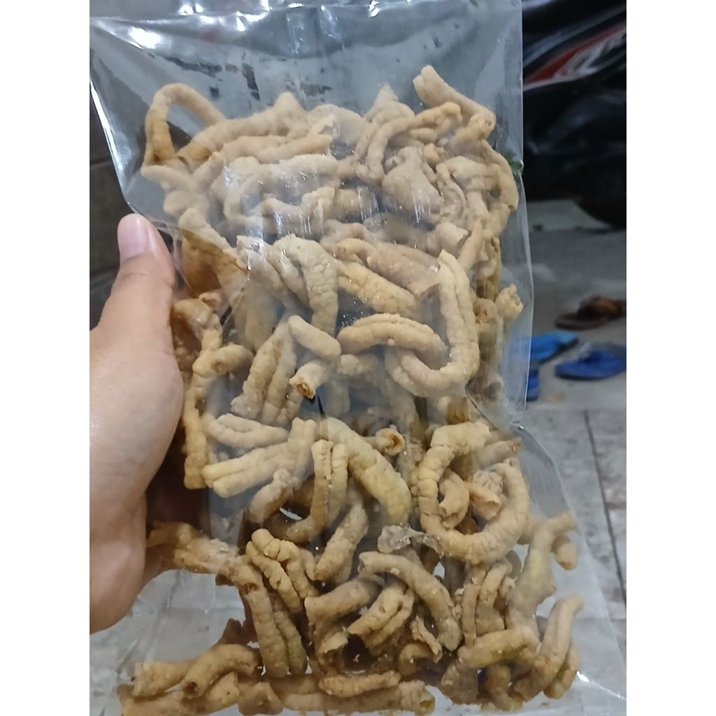 

kripik usus ori empuk gurih renyah