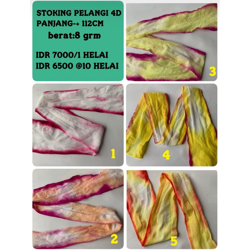 STOKING PELANGI.BAHAN KERAJINAN BUNGA STOKING