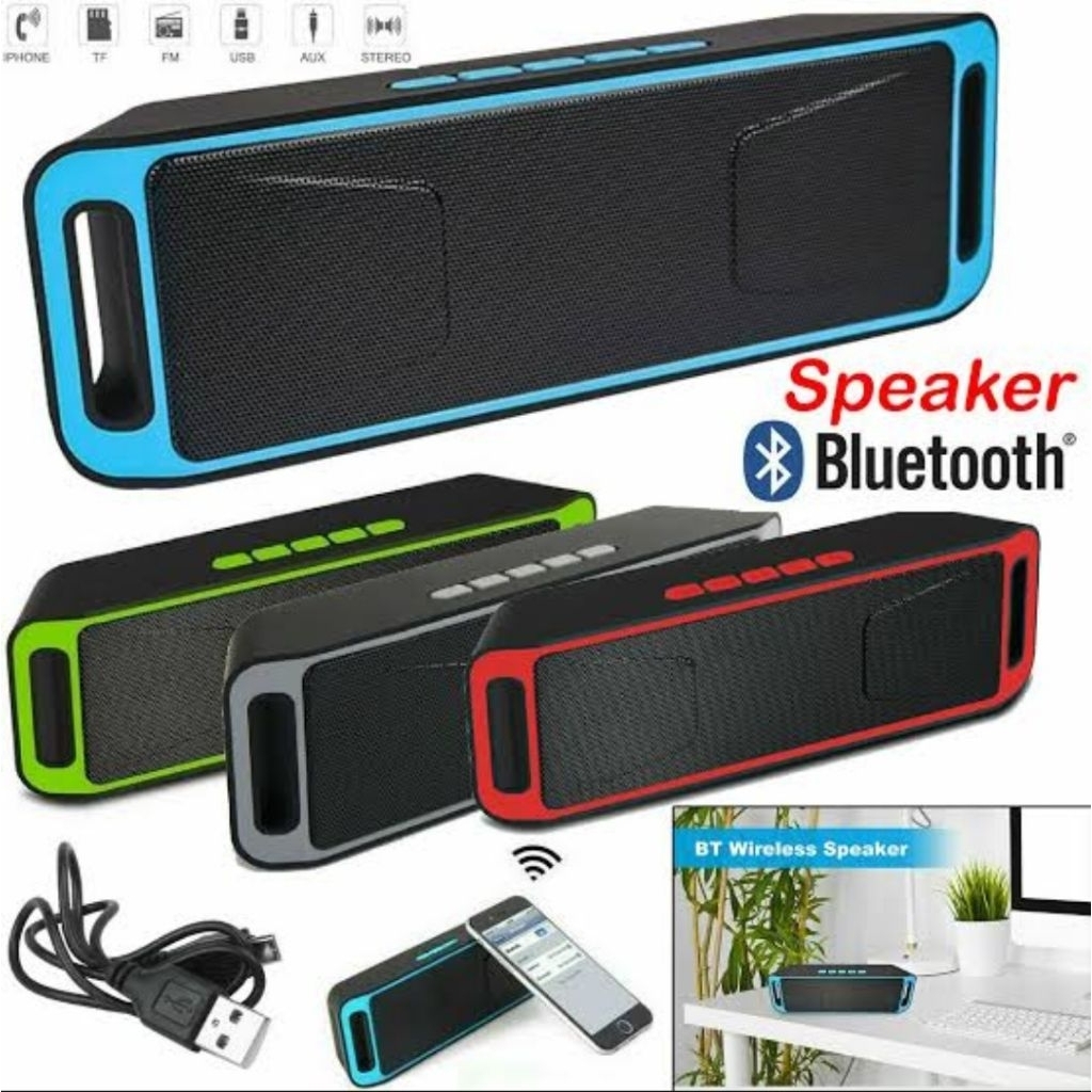 Speaker A2DP/SC208 Double Spiker Stereo Mega Bass Extra Bass High Quality Bluetooth Wireless Mini Mu