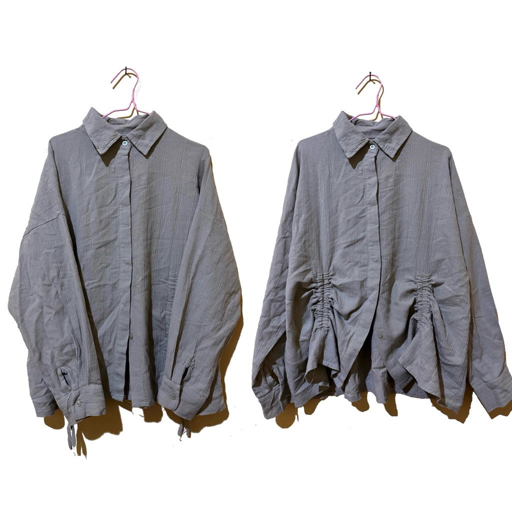 Kemeja serut wanita (hijau sage)