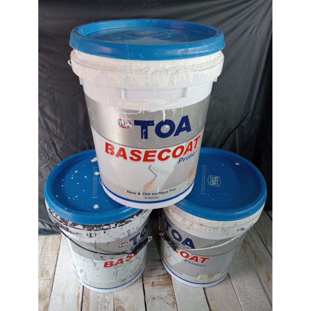 Ember Plastik bekas cat ukuran 20 liter (TOA) Tangkai Kawat/ Besi