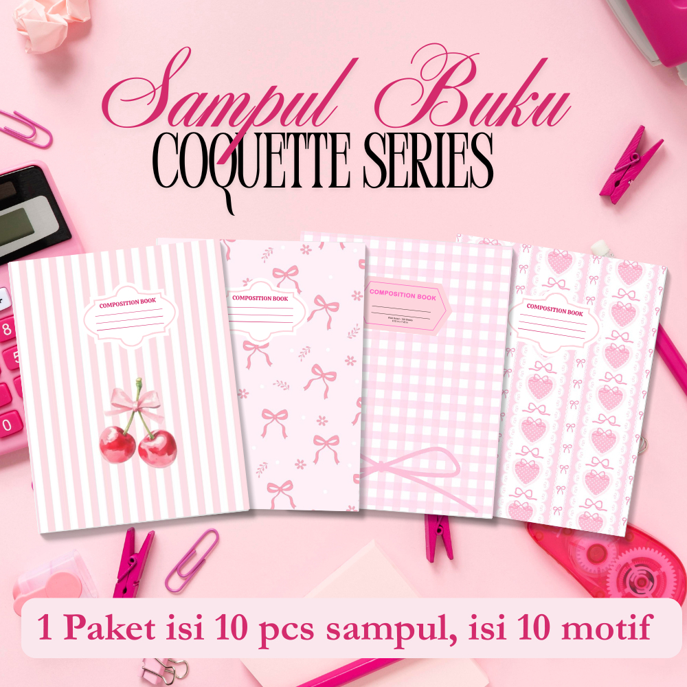 

(READY) 10 PCS Sampul Buku Aesthetic Viral Tema Coquette Warna Pink Pastel Aesthetic Korean Style. Sidu Kiki Bigboss Campus Boxy Bmb