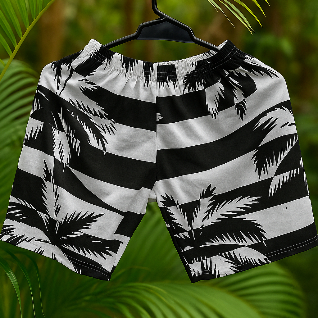 Boxer Pria Dewasa Wanita Unisex Bossqu - Celana Santai Pantai Motif Karakter Katun Lembut - Shorts, 