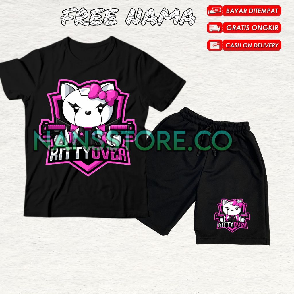 Setelan Kaos Anak Motif Vektor Free fire Max/ Baju Anak Celana Pendek Anak viral tiktok/ Setelan Kao