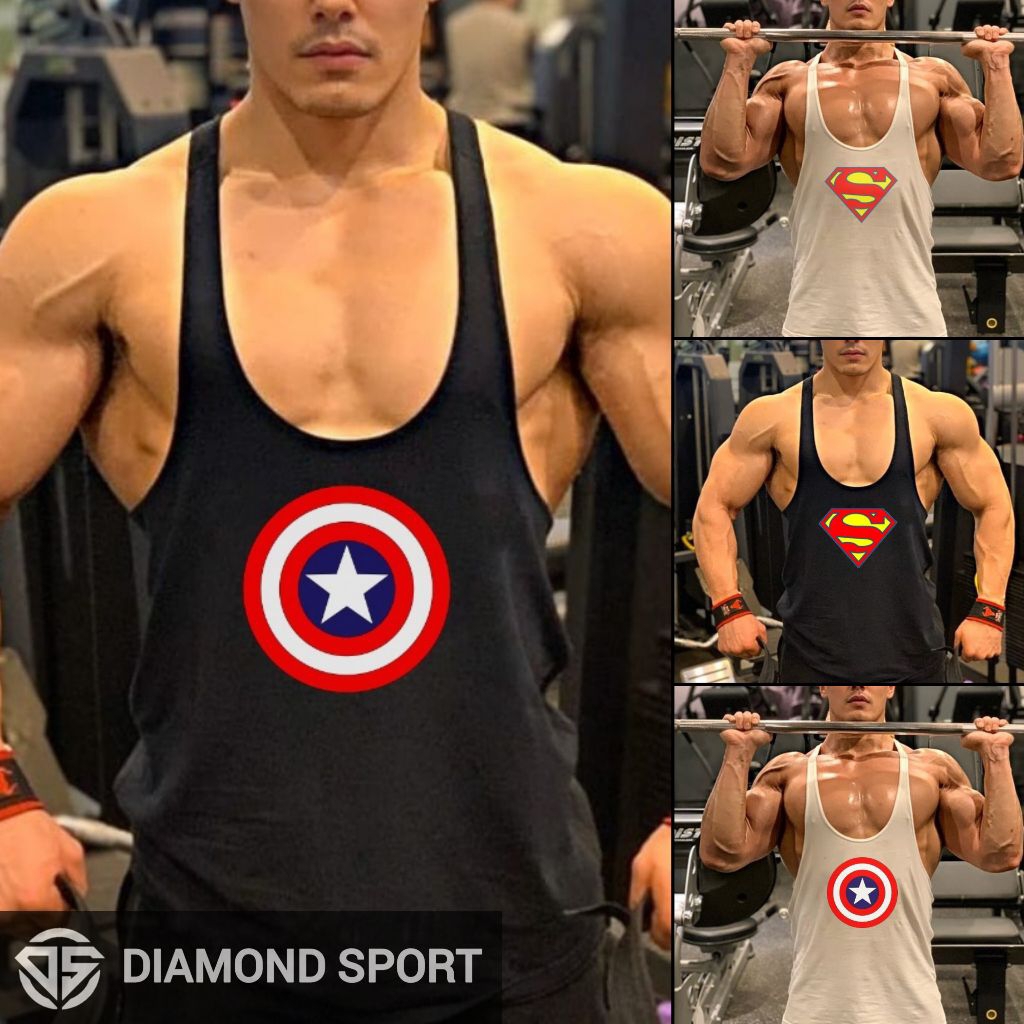 SINGLET GYM PRIA SINGLET GYM TALI KECIL PRIA SINGLET GYM PRIA TALI KECIL SINGLET GYM SUPERMAN SINGLE