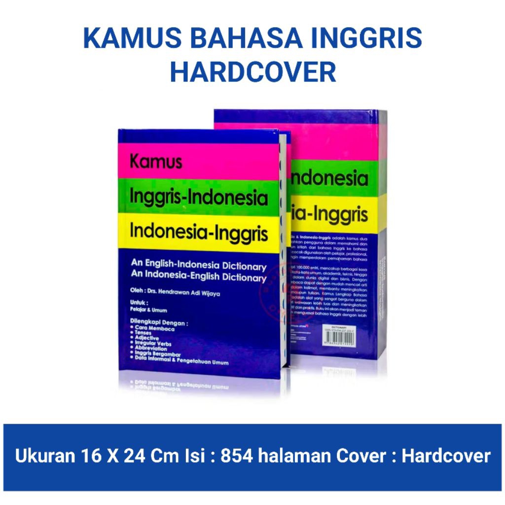 KAMUS BAHASA INGGRIS kamus inggris - Indonesia Indonesia - inggris HARDCOVER Pustaka baru Original