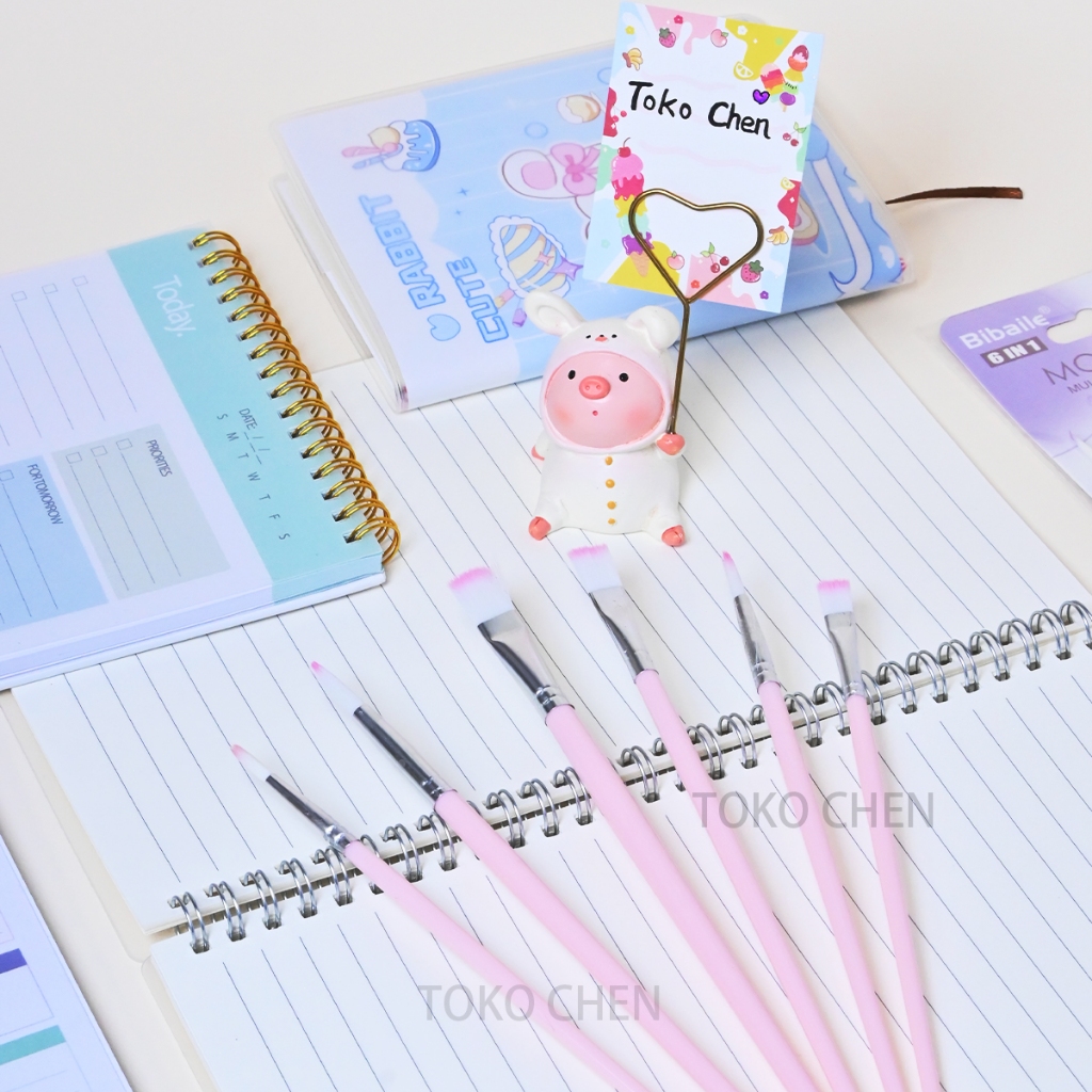 

Bibaile 6 pcs Cat Air Biru Ujung Datar Runcing Kuas Set Kuas Akrilik Kuas Nilon Kuas Seniman Cat Air Rambut Kuas Garis Besar Kuas Lukisan Lukisan Cat Minyak Kuas Grafiti