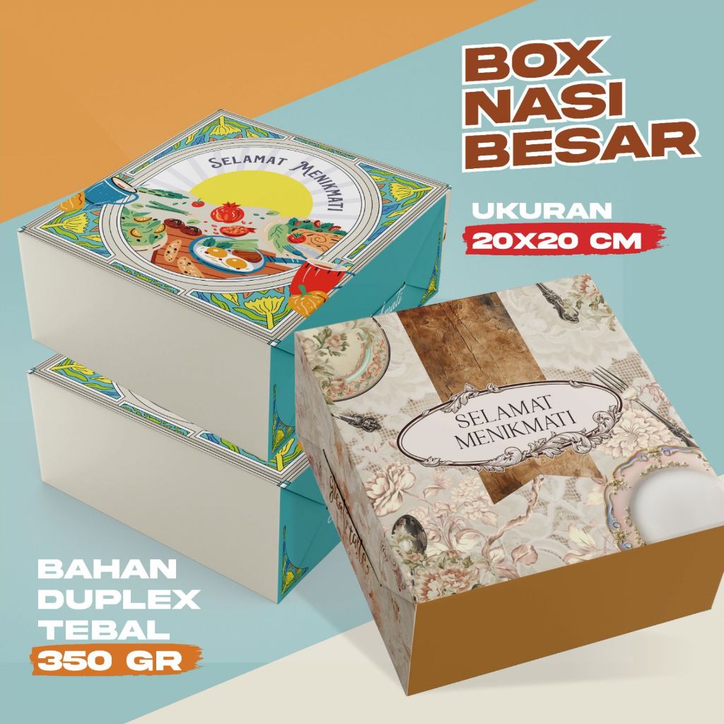 

KARDUS BOX CATERING 20 X 20 | BOX NASI | DUS NASI KOTAK | KOTAK NASI CATERING | KARDUS MAKANAN