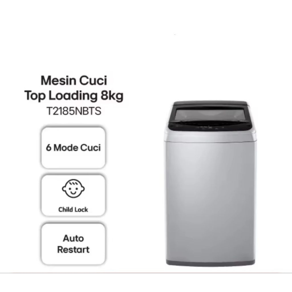 MESIN CUCI LG TOP LOADING 8KG T2185NBTS
