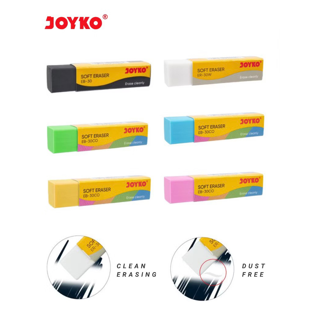 

Stip Joyko EB-30 Hitam Panjang / Stip Joyko EB-30CO Warna Panjang / Soft Eraser / Penghapus