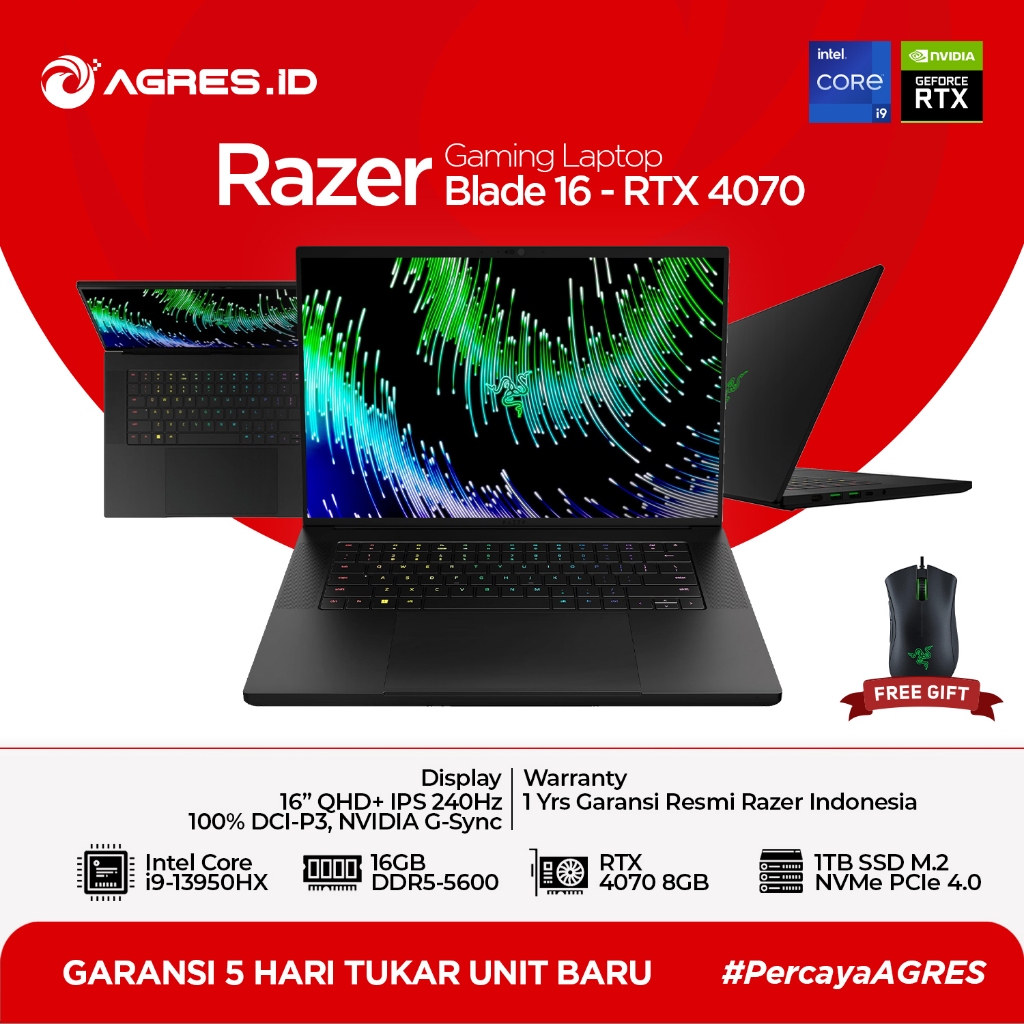 Razer Blade 16 RTX4070 | i9 13950HX 16GB 1TB RTX4070 16.0 QHD+ 240Hz W11