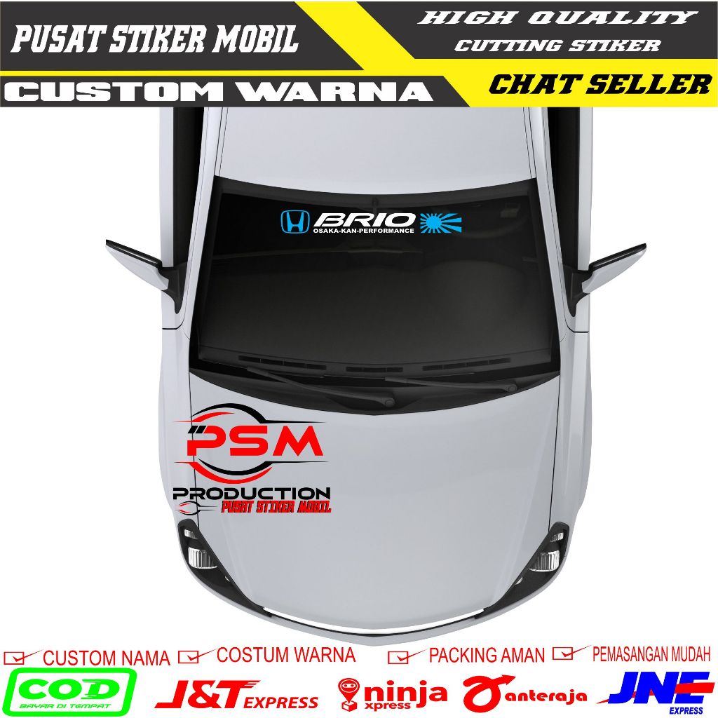 STICKER STIKER KACA MOBIL HONDA BRIO STIKER KACA DEPAN