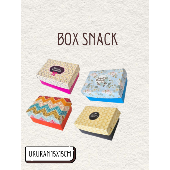 Kemasan cantik / Box Snack / Box Snack Motif / Dus Snack / Dus Kue Motif / isi 100 / box 15x15 / ufe