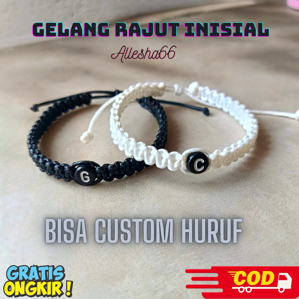 GELANG RAJUT INISIAL GELANG RAJUT HURUF GELANG KEPANG INISIAL GELANG KEPANG HURUF GELANG TALI GELANG