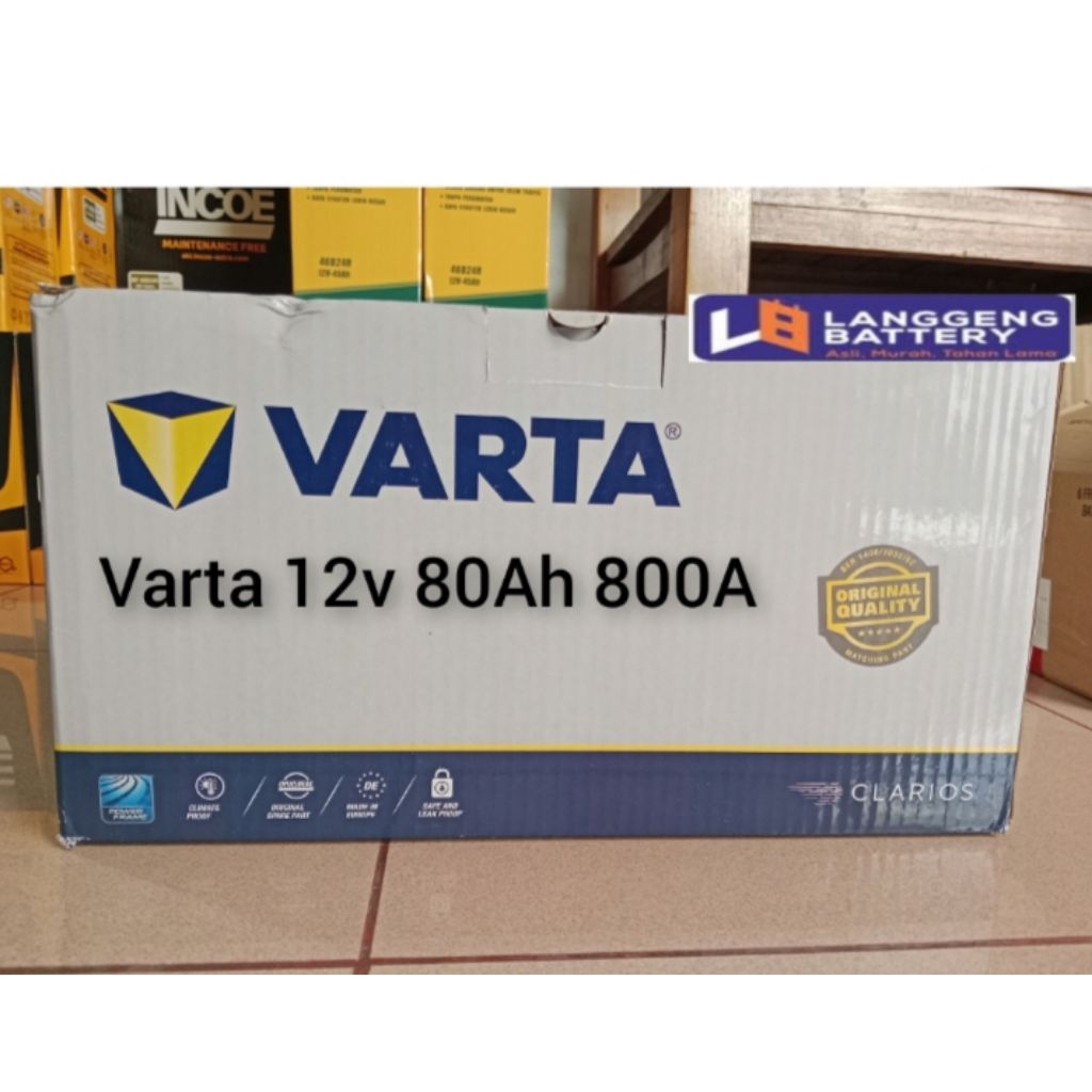 VARTA Aki Accu Varta Silver Dynamic AGM 12V 80Ah 800A, Aki Mobil Original VARTA, SILVER dynamic AGM 