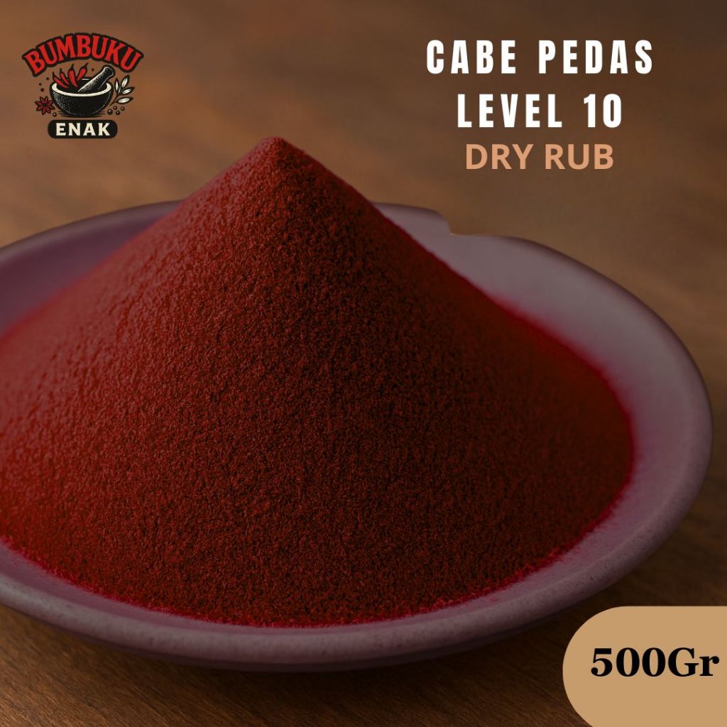 

Bumbu Tabur Cabe Pedas Level 10 500gr Super Hot | Dry Rub Ekstra Pedas untuk Pecinta Tantangan Rasa