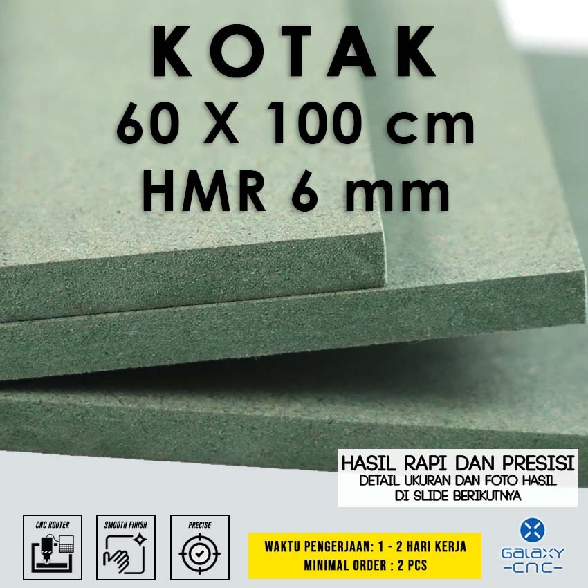

kotak 60 x 100 cm - HMR 6 mm - HMR Board / Papan MDF hijau