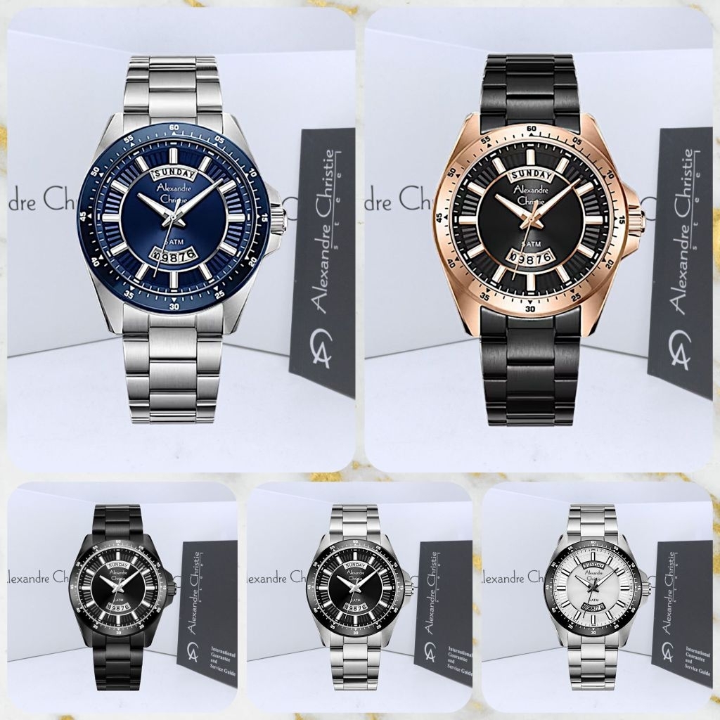 Jam Tangan Pria Alexandre Christie 6678 AC6678 AC 6678 Tali Besi / Stainless Steel