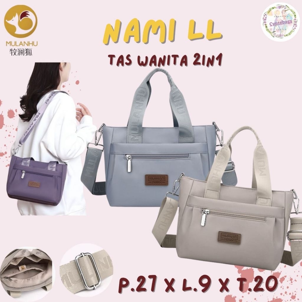 Tas Wanita Mulanhu Nami Tas Tenteng Selempang Import