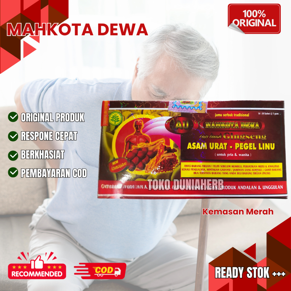 

Mahkota Dewa Original Serbuk Asam Urat Kemasan Merah 30 Sachet