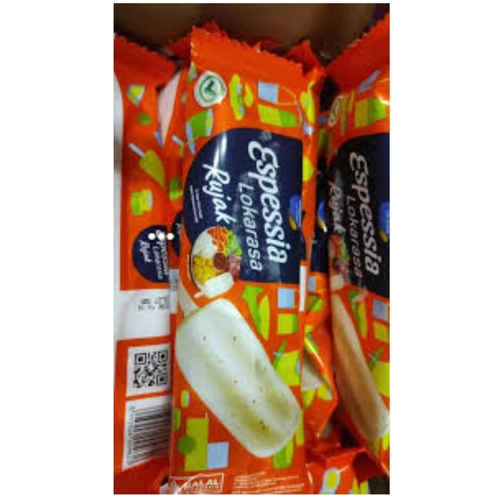 

Es krim Espessia Lokarasa isi 40pcs/bisa mix rasa rujak+kelapa durian