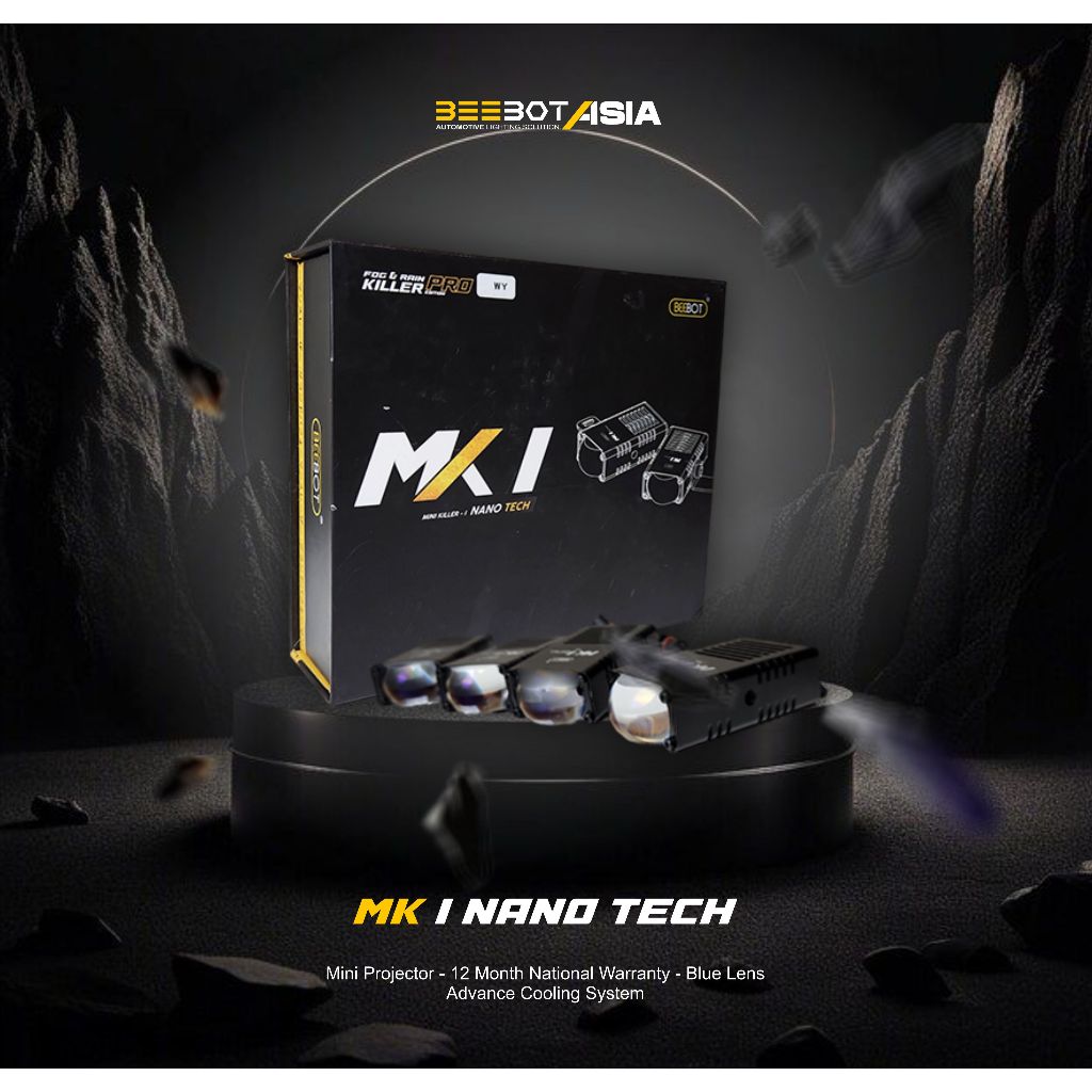 BEEBOT MINI PROJETOR / LAMPU TEMBAK - MK1 NANO 1 MATA SLIM 100WATT