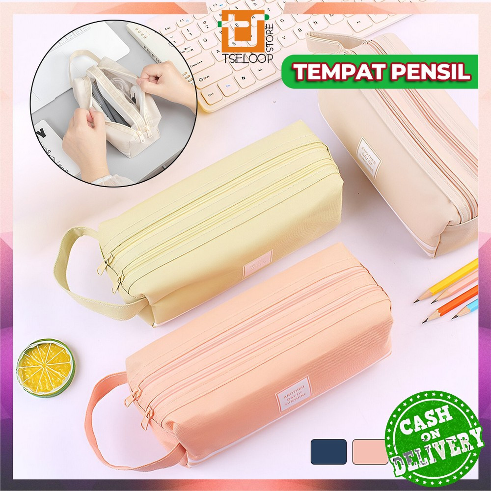 

EC OFM-A80 Tempat Alat Tulis Perlengkapan Sekolah 2 Sisi Dompet Pensil Stationery / Kotak Pensil Tempat Bolpen Pen Make Up Pouch Kosmetik Travel