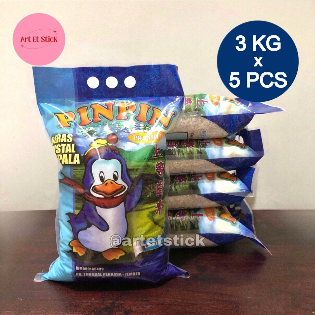

Beras Pinpin 3 Kg x 5 Pcs (15 Kg) - Kristal Kepala Premium