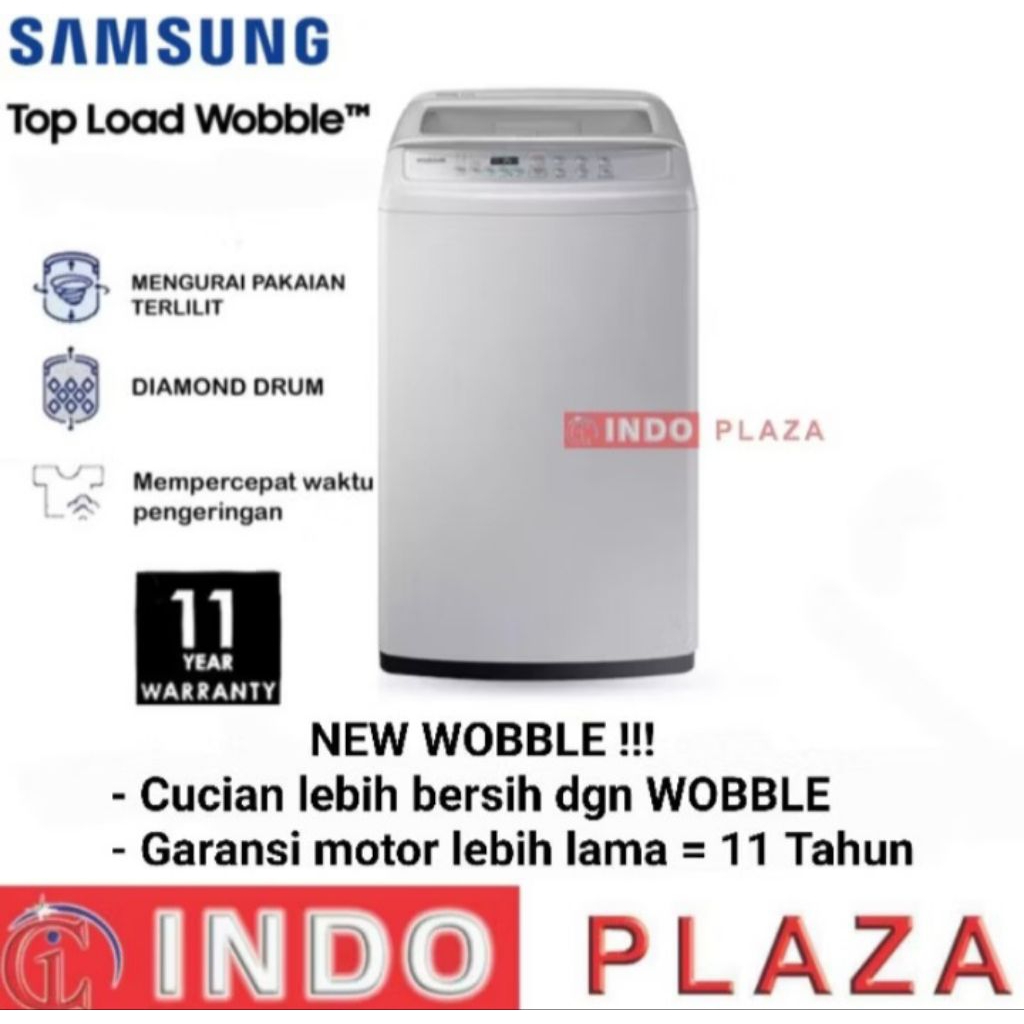MESIN CUCI SAMSUNG 1 TABUNG 7.5 KG / 7.5 KG WOBBLE WA75H4200SW (ANTI LILIT)