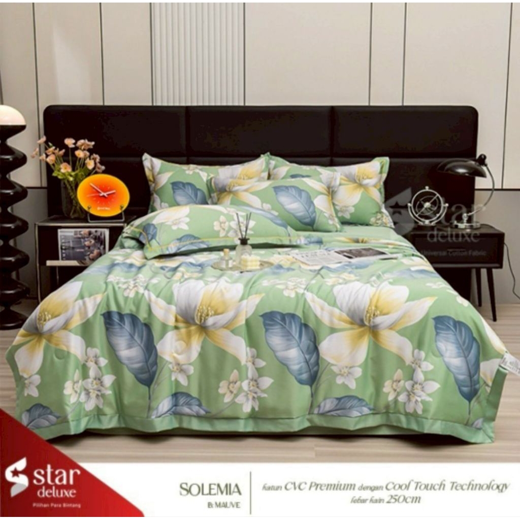 Sprei katun star deluxe|sprei lokal|sprei katun star motif SOLEMIA