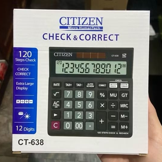 

TERMURAH‼️KALKULATOR CITIZEN DAGANG CT 638 / 12 CHECK CORRECT
