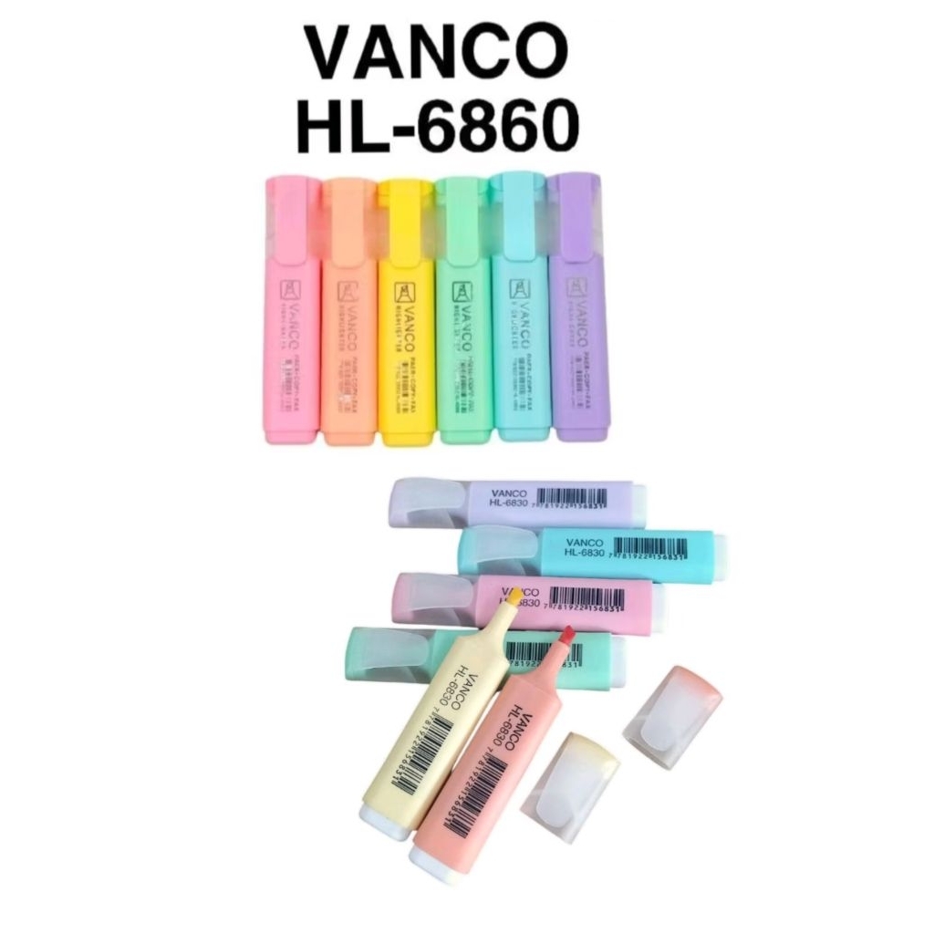 

HIGHLIGHTER SET VANCO HL-6850/ Stabilo Set Vanco Warna Pastel HL-6850