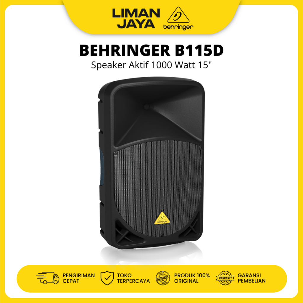 Behringer B115D Active Speaker Aktif 15" 1000 Watt Panggung Floor Monitor Delay 15 Inch B115 B-115D 