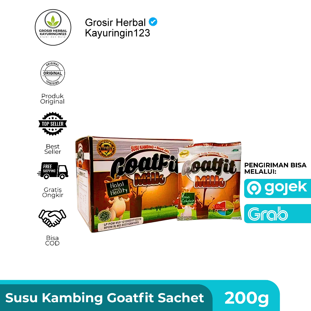 

Susu Kambing Etawa GOATFIT COKLAT SACHET Milk ORIGINAL 10 SACHET / Goat Fit
