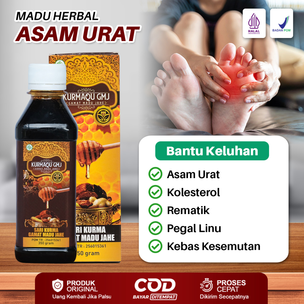 Obat Asam Urat Kolesterol Pegal Linu Rematik Nyeri Sendi Sakit Lutut Kaki Bengkak Kebas Kesemutan - 