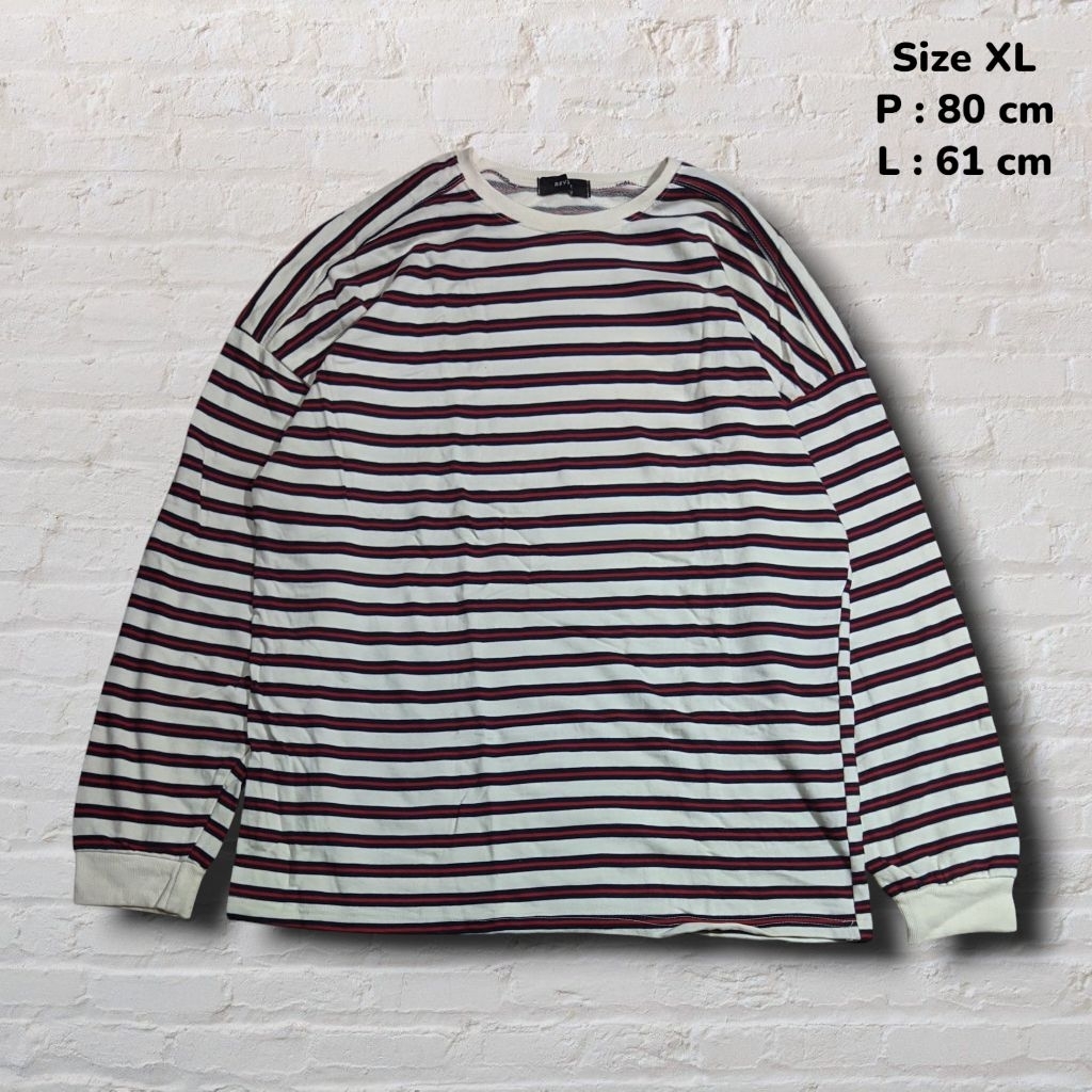Size XL Crewneck Longsleeve Revive Red Stripe Original Second Preloved #K111